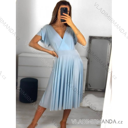 Kurzärmliges Sommerkleid für Damen (Einheitsgröße S/M) ITALIAN FASHION IMM23M20814 S/M hellblau