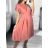 Elegantes Sommerkleid mit kurzen Ärmeln für Damen (Einheitsgröße S/M) ITALIAN FASHION IMWGB231614