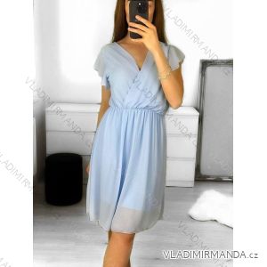 Damen-Sommerkleid aus Chiffon mit kurzen Ärmeln (Einheitsgröße S/M) ITALIAN FASHION IM323356