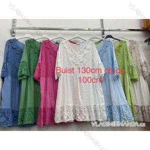 Damen-Sommerkleid aus Spitze in Übergröße mit kurzen Ärmeln (XL/2XL EINHEITSGRÖSSE) ITALIAN FASHION IMWD232506
