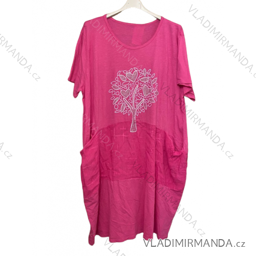 Damen Kurzarmtunika (uni xL / 2XL) TURKISH FASHION TM9200691 pink 3xl / 4xl