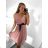 Kurzes, ärmelloses Icecool-Sommerkleid für Damen (S/M EINHEITSGRÖSSE) ITALIAN FASHION IMM23177 S/M altrosa