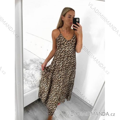 Langes Sommerkleid mit Trägern für Damen (S/M EINHEITSGRÖSSE) ITALIAN FASHION IMM23M2886H