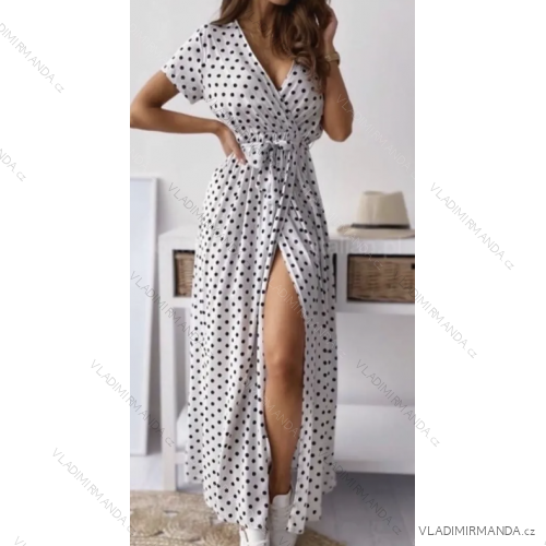 Langes Sommerkleid mit kurzen Ärmeln für Damen (Einheitsgröße S/M) ITALIAN FASHION IMPBB23P8809