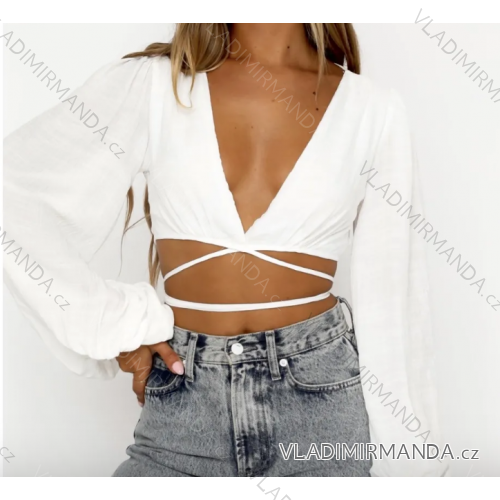 Langärmliges Crop-Top für Damen (Einheitsgröße S/M) ITALIAN FASHION IMPBB2393854a
