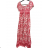 Damen-Sommerkleid mit kurzen Ärmeln und Fransen im Carmen-Stil (M/L, XL/2XL, Einheitsgröße) ITALIAN FASHION IMB23B231 M / L pink