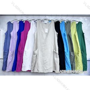 Langes Chiffon-Kurzarmkleid für Damen (S/M ONE SIZE) ITALIAN FASHION IMWGS231048