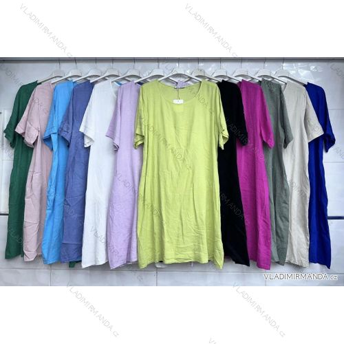 Damen-Sommerkleid mit kurzen Ärmeln (Einheitsgröße S/M) ITALIAN FASHION IMWC232590