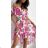 Langes Chiffon-Kurzarmkleid für Damen (S/M ONE SIZE) ITALIAN FASHION IMWGM23456