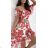 Langes Chiffon-Kurzarmkleid für Damen (S/M ONE SIZE) ITALIAN FASHION IMWGM23456