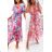 Langes Chiffon-Kurzarmkleid für Damen (S/M ONE SIZE) ITALIAN FASHION IMWGS231048 S/M pink