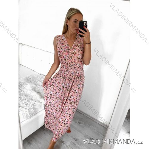 Ärmelloses langes Sommerkleid für Damen (M/L, XL/2XL) AINUOSI ITALIAN FASHION IMB23F908