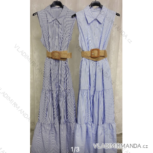 Ärmelloses langes Hemdkleid für Damen mit Gürtel (S/M EINHEITSGRÖSSE) ITALIAN FASHION IMPLP2308200015