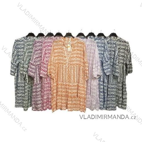 Kurzarm-Sommerhemdkleid für Damen in Übergröße (M/L/XL/2XL Einheitsgröße) ITALIAN FASHION IMP168231360