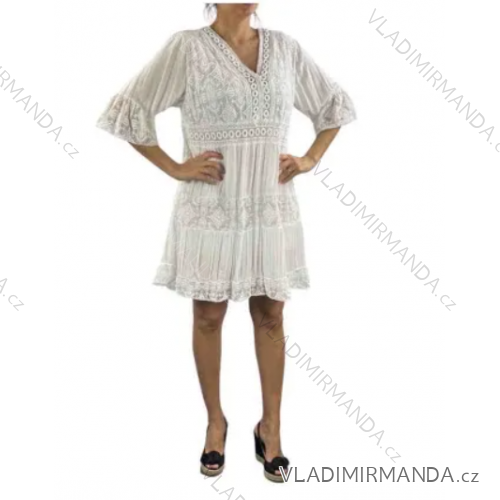 Sommer-Spitzen-Boho-Kurzarmkleid für Damen (Einheitsgröße S/M/L/XL) ITALIAN FASHION IMP1682321121