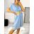 Damen-Sommerkleid mit Gürtel, kurzärmelig (S/M/L Einheitsgröße) ITALIAN FASHION IM323065