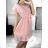 Damen-Sommerkleid aus Chiffon mit kurzen Ärmeln (Einheitsgröße S/M) ITALIAN FASHION IM323066