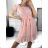 Damen-Sommerkleid aus Chiffon mit kurzen Ärmeln (Einheitsgröße S/M) ITALIAN FASHION IM323066/DU