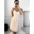 Kleid mit Knöpfen und geknöpften Damen (uni s-m) ITALIAN FASHION IM2203948 S/M béžová