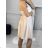 Kleid mit Knöpfen und geknöpften Damen (uni s-m) ITALIAN FASHION IM2203948 S/M béžová