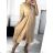 Kleid mit Knöpfen und geknöpften Damen (uni s-m) ITALIAN FASHION IM2203948 S/M béžová