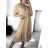 Kleid mit Knöpfen und geknöpften Damen (uni s-m) ITALIAN FASHION IM2203948 S/M béžová