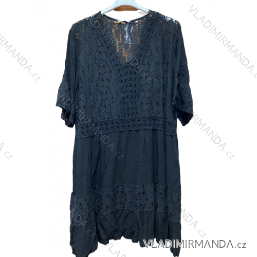 Šaty košilové dlouhý rukáv dámské (S/M ONE SIZE) ITALSKÁ MODA IMB22500 2XL/3XL schwarz