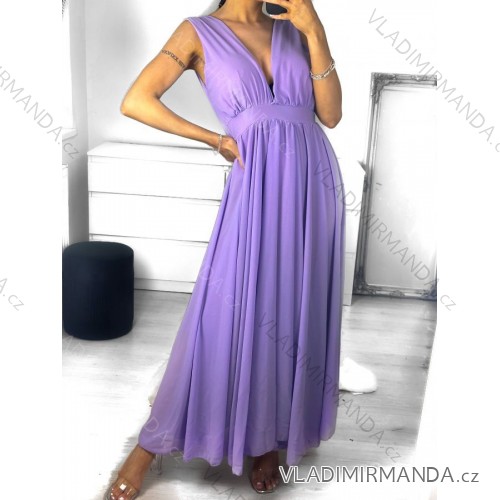 Šaty letní na ramínka dámské (S/M ONE SIZE) ITALSKÁ MÓDA IMPBB22B21841 S/M lila