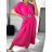 Sommer Midi Kurzarm Sommerkleid (S / M / L ONE SIZE) ITALIAN FASHION IMWA222563 schwarz M / L