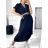 Sommer Midi Kurzarm Sommerkleid (S / M / L ONE SIZE) ITALIAN FASHION IMWA222563 schwarz M / L