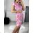 Elegantes Kurzarmkleid für Damen (S/M EINHEITSGRÖSSE) ITALIAN FASHION IMD23408 S/M pink