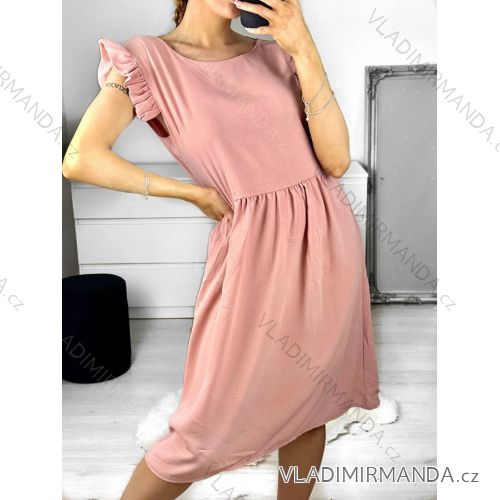 Ärmelloses Sommerkleid für Frauen (uni sm) ITALIAN FASHION IMD20550 S/M altrosa