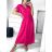 Langes Sommerkleid für Damen mit kurzen Ärmeln (Einheitsgröße S/M) ITALIAN FASHION IMWGM232000
