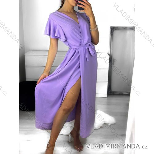 Šaty košilové dlouhý rukáv dámské (S/M ONE SIZE) ITALSKÁ MÓDA IMWGM23447 S/M königsblau