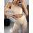 Set aus langem Sporttop und Leggings für Damen (Einheitsgröße S/M) ITALIAN FASHION IMPLP23001/DU S/M beige