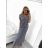 Langes Sommerkleid mit kurzen Ärmeln für Damen (Einheitsgröße S/M) ITALIAN FASHION IM323120