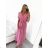 Langes Sommerkleid mit kurzen Ärmeln für Damen (Einheitsgröße S/M) ITALIAN FASHION IM323120