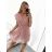 Damen-Sommerkleid aus Chiffon mit kurzen Ärmeln (Einheitsgröße S/M) ITALIAN FASHION IM323356/DU
