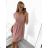 Damen-Sommerkleid aus Chiffon mit kurzen Ärmeln (Einheitsgröße S/M) ITALIAN FASHION IM323356/DU