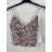 Damen-Crop-Top mit funkelnden Pailletten und Trägern (Einheitsgröße S/M) ITALIAN FASHION IMPBB24O2150