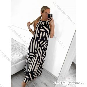 Damen Icecool Sommer ärmelloses langes Kleid (S/M/L Einheitsgröße) ITALIAN FASHION IMM22M2942-9/DU