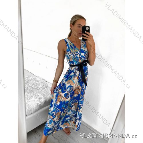 Eiskaltes ärmelloses langes Sommerkleid für Damen (S/M/L ONE SIZE) ITALIAN FASHION IMM22974