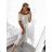 Damenkleid aus Baumwolle mit kurzen Ärmeln aus Spitze (S / M ONE SIZE) ITALIAN FASHION IMWM215877