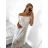 Damenkleid aus Baumwolle mit kurzen Ärmeln aus Spitze (S / M ONE SIZE) ITALIAN FASHION IMWM215877