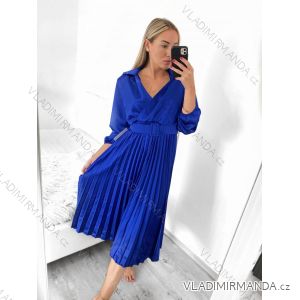 Langes Damenkleid mit Gürtel und langen Ärmeln (Einheitsgröße S/M) ITALIAN FASHION IMWY23728