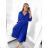 Langes Damenkleid mit Gürtel und langen Ärmeln (Einheitsgröße S/M) ITALIAN FASHION IMWY23728 S/M weiß