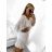 Šaty dlouhé letní boho krajkové dámské (S/M ONE SIZE) ITALSKÁ MÓDA IM823010 S/M weiß