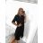 Langes Leinen-Hemdkleid für Damen mit langen Ärmeln (S/M ONE SIZE) ITALIAN FASHION IMPLI2272014 S/M schwarz