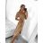 Langes Carmen-Kurzarmkleid für Damen (S/M EINHEITSGRÖSSE) ITALIAN FASHION IMPGM2323171/DU S/M Beige