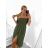 Langes Carmen-Kurzarmkleid für Damen (S/M EINHEITSGRÖSSE) ITALIAN FASHION IMPGM2323171/DU S/M Beige